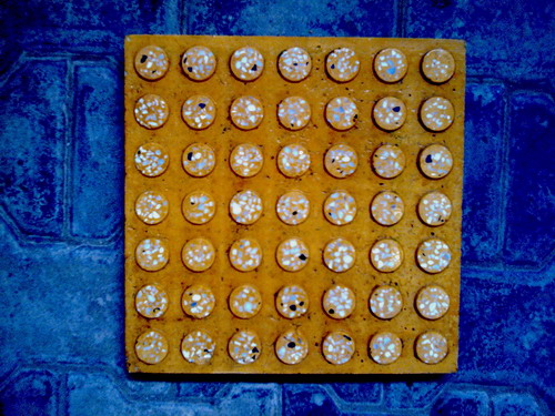 Yellow cement block