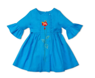 Blue embroidered dress