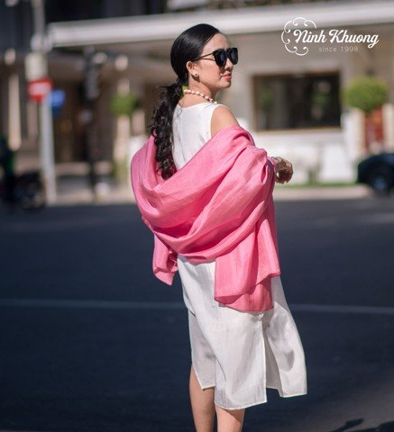 Pink silk shawl