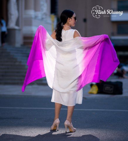 Purple silk shawl