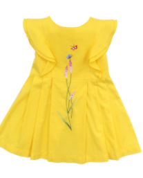 Yellow embroidered dress