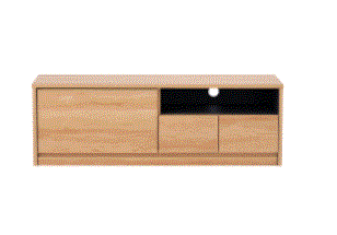 Wooden TV shelf