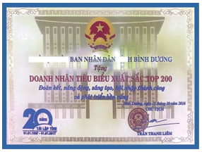 Top 200 Outstanding Enterprise Certificate