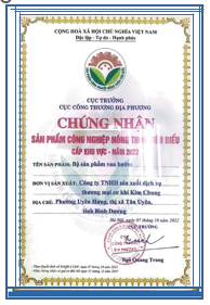 Outstanding Rural Industrial Products Certificate