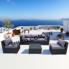 Poly rattan table and chair
