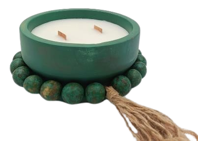 Wooden bowl candle
