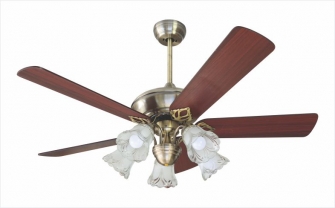 KTP ceiling fan with wood blades