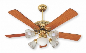 KTP ceiling fan with wood blades