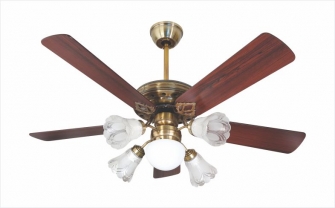 KTP ceiling fan with wood blades
