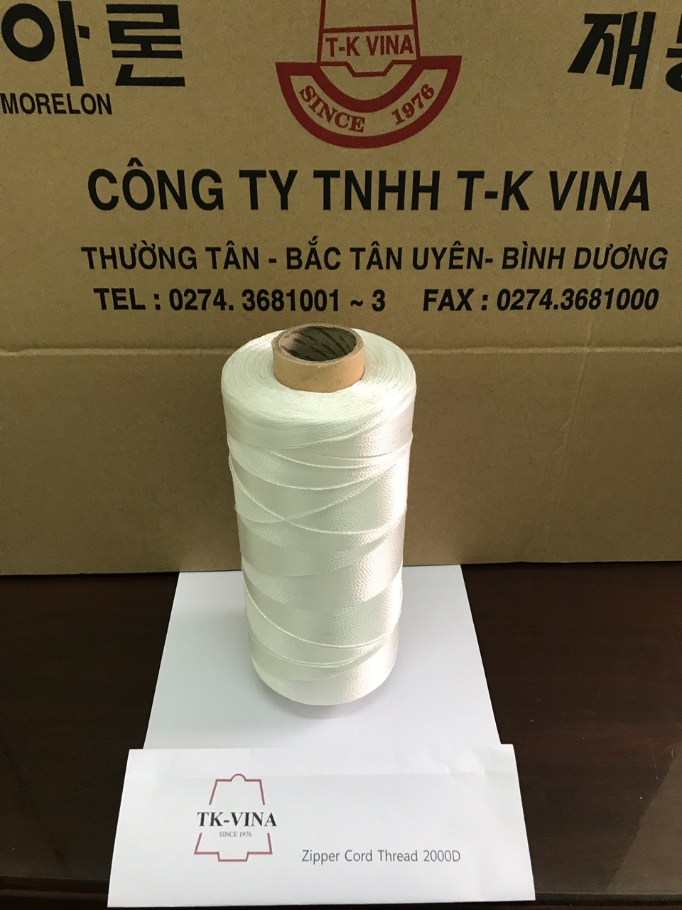 Zipper cord thread