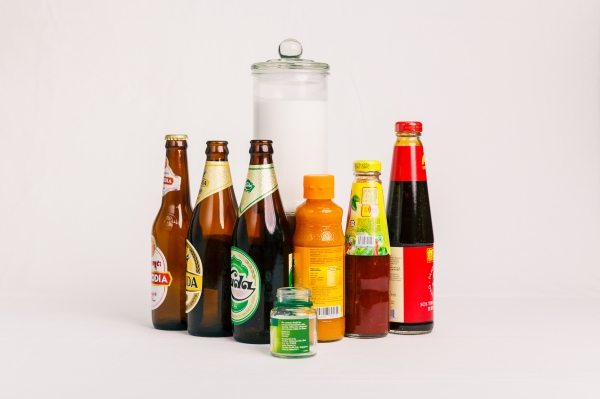 Bottle labelling adhesives