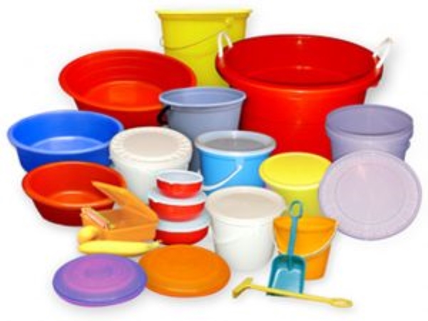 Plastic buckets and basins