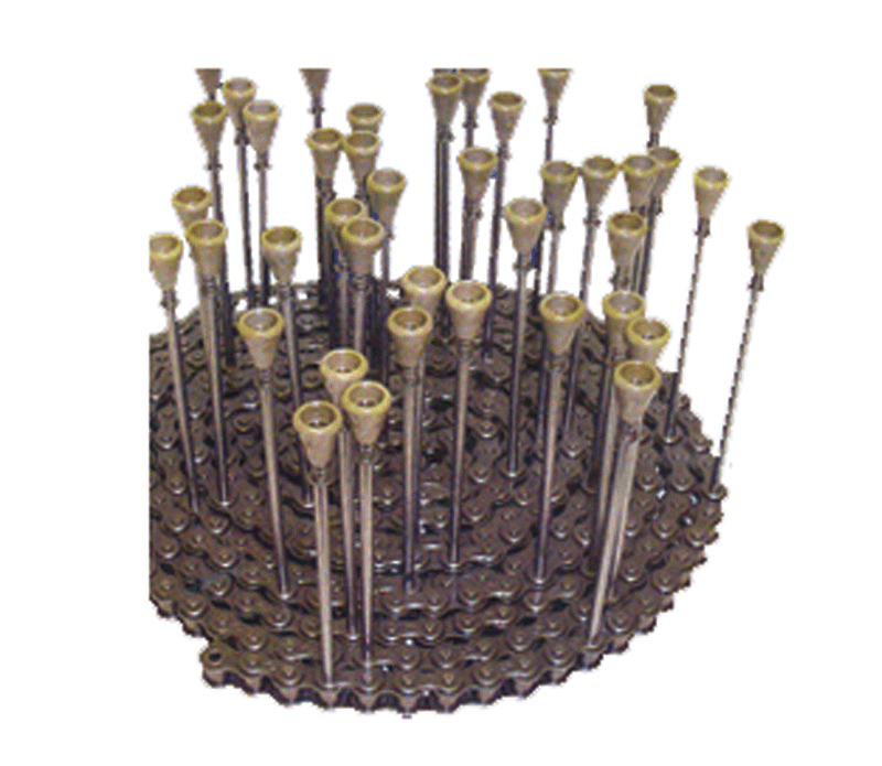 Oven battery roller chains