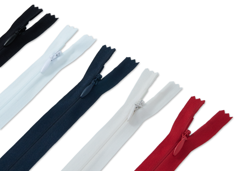 Invisible zippers