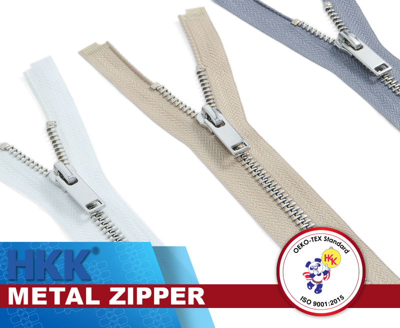 Metal zippers