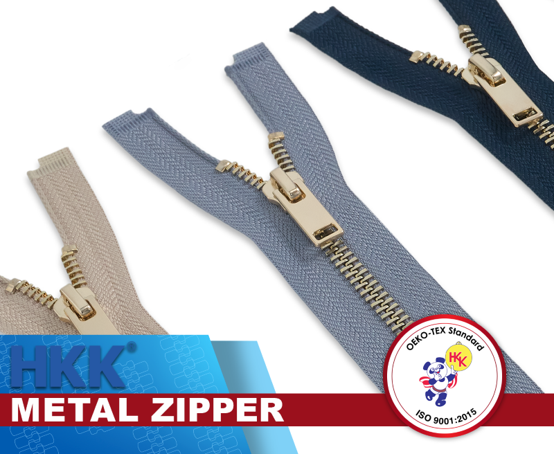 Metal zippers