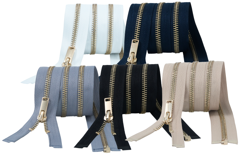 Metal zippers