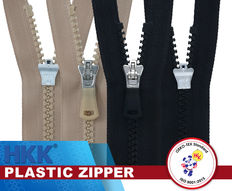 Plastic zippers