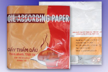 Oil absorbing paper