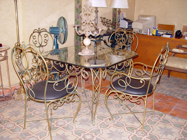 Iron table and chair