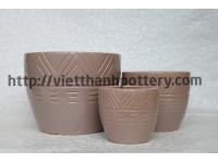 Enamel ceramic pot
