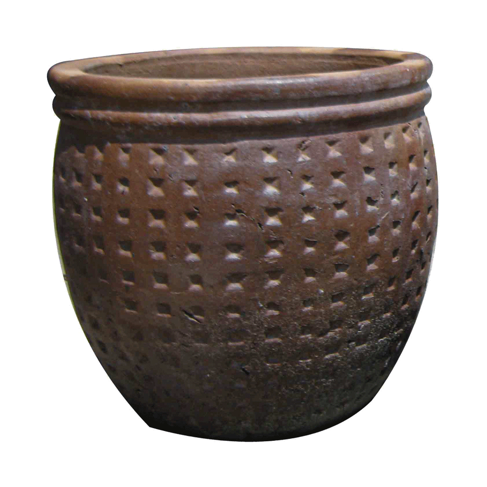 Black clay ceramic pot