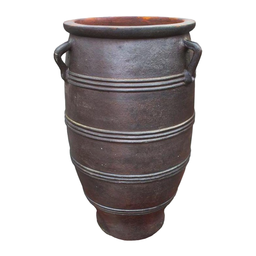 Black clay ceramic pot