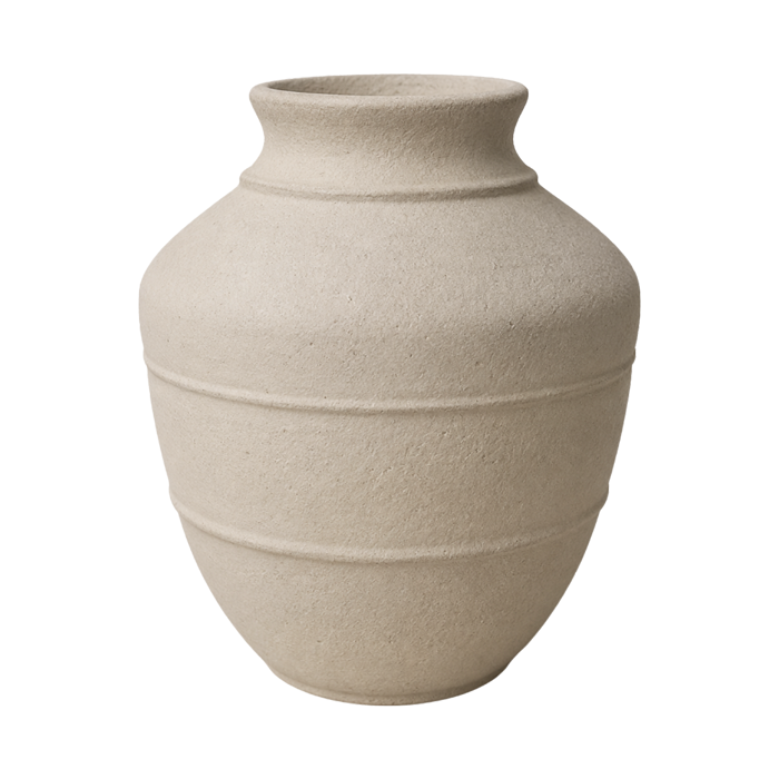 White clay ceramic pot