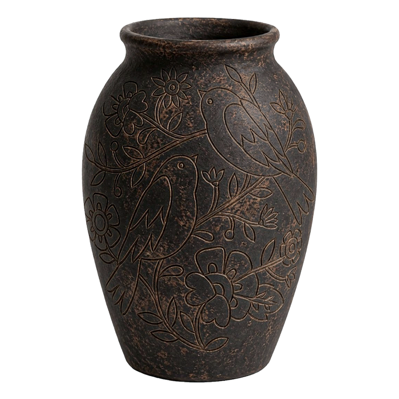 White clay ceramic pot