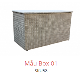 Poly rattan rectangular box