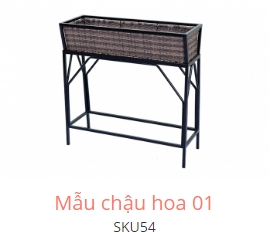 Poly rattan rectangular pot