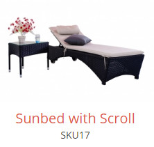 Sunbed with scroll