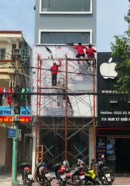 Construction of outdoor sign board