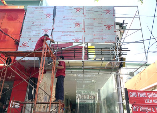 Construction of outdoor sign board