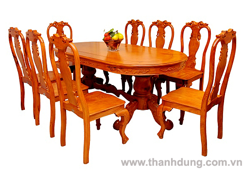 Precious wood dining table set