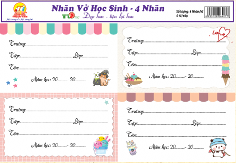 Tan Thuan Tien notebook label - large in set of 4