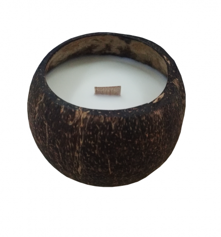 Coconut shell filled candle