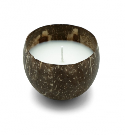 Coconut shell filled candle