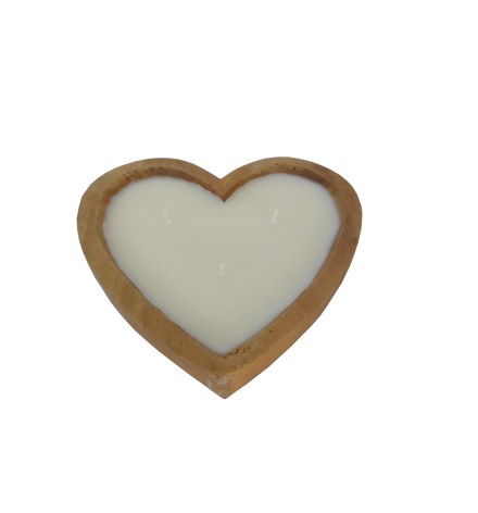 Heart shape dough bowl candle