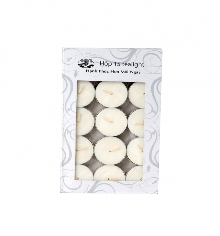 Unscented tealight candle with aluminum cup