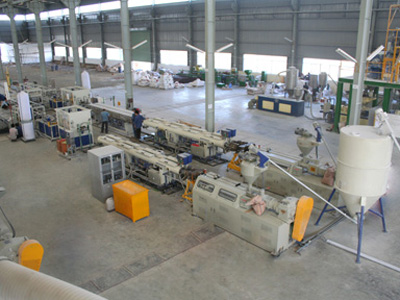 Plastic pipe making machine