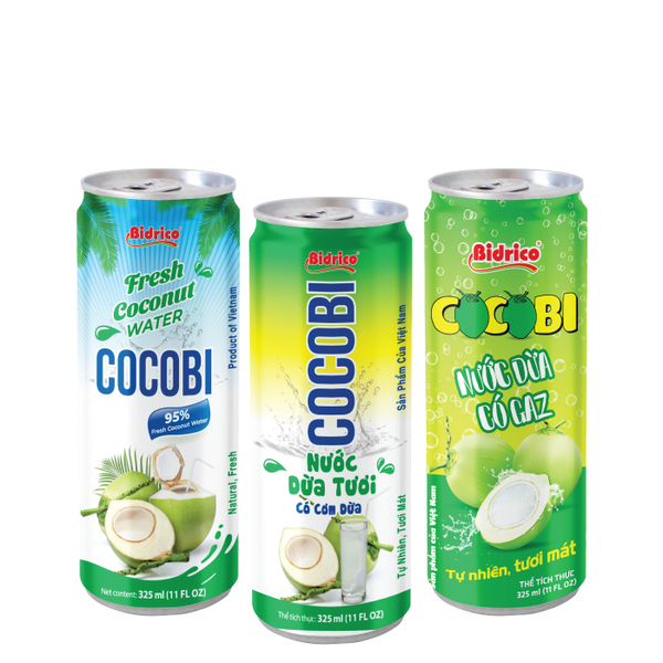 Cocobi sparkling coconut water 325ml can