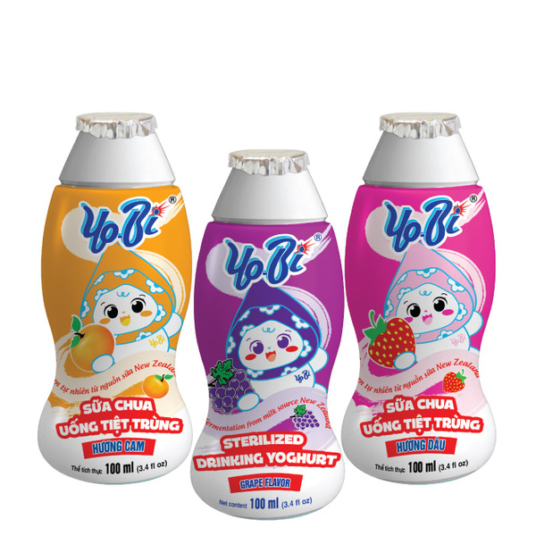 Yobi sterilized drink yoghurt strawberry flavor 180ml bottle