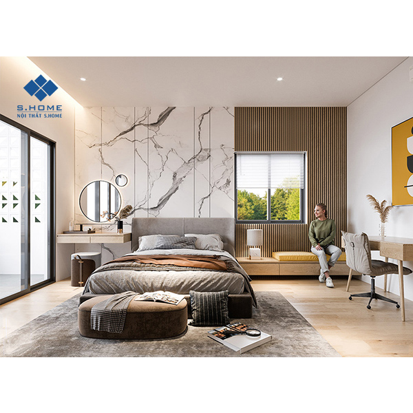 Master bedroom with balcony