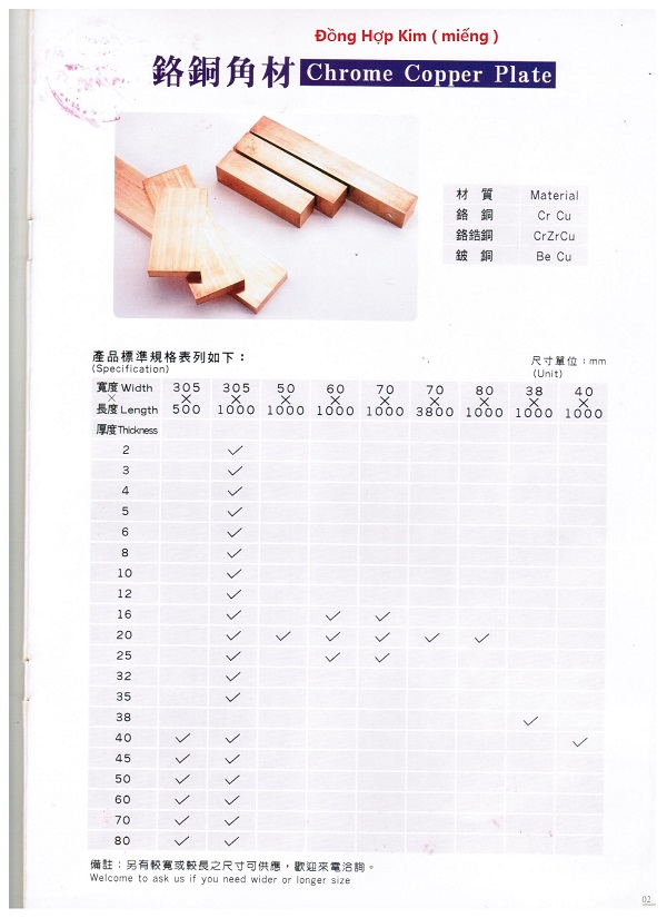 Chrome copper plate