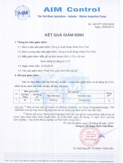 Testing & certificate of the species name of natural forest wood