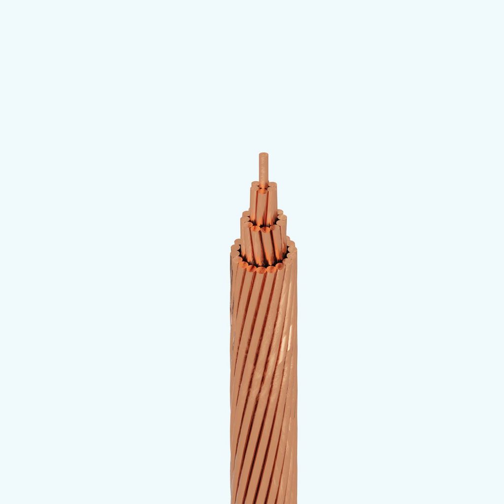 Bare copper cable
