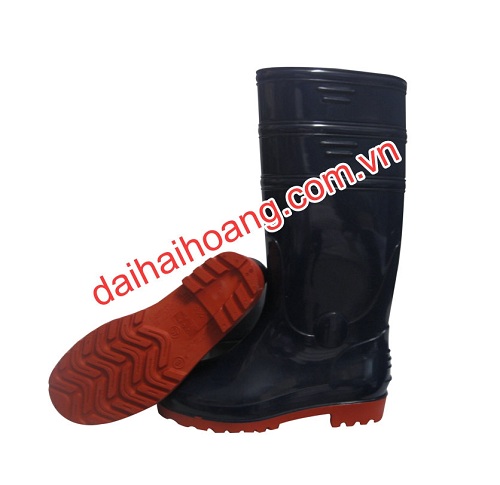 Steel-toe rubber safety boots