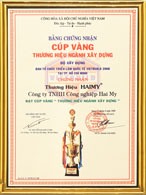 Gold Cup for Construction Industry Brand