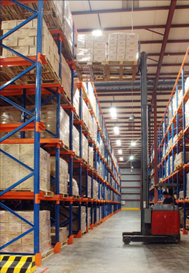 Drive-in and drive-through pallet racking